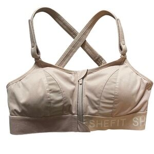 SHEFIT High Impact Sandstorm Front-Zip Sports Bra Luxe